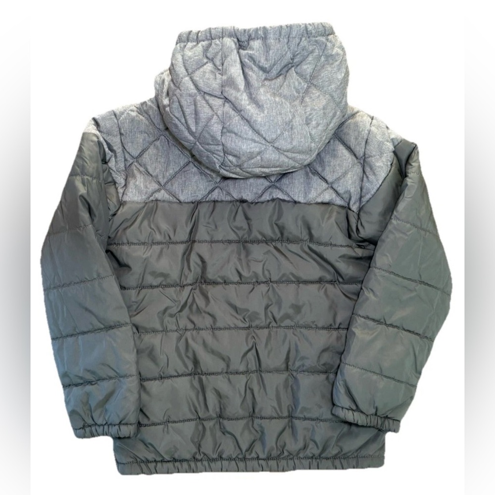 Columbia Boys XS 6 / 7 Puffy Winter Jacket Grey Blocked Machine Wash - Picture 2 of 6